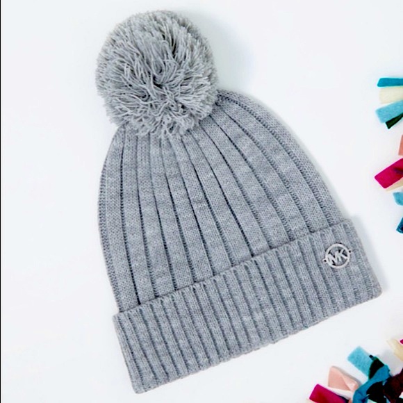 MICHAEL Michael Kors Accessories - Michael Kors Gray Beanie with Pom